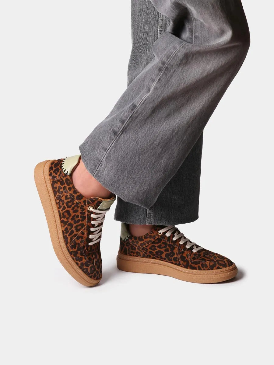 Zapatos con cordones mujer - Zapatillas deportivas de piel para mujer con animal print | AUREA - Toni Pons
