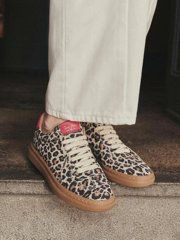 Women's leather sneaker in animal print | AUREA
