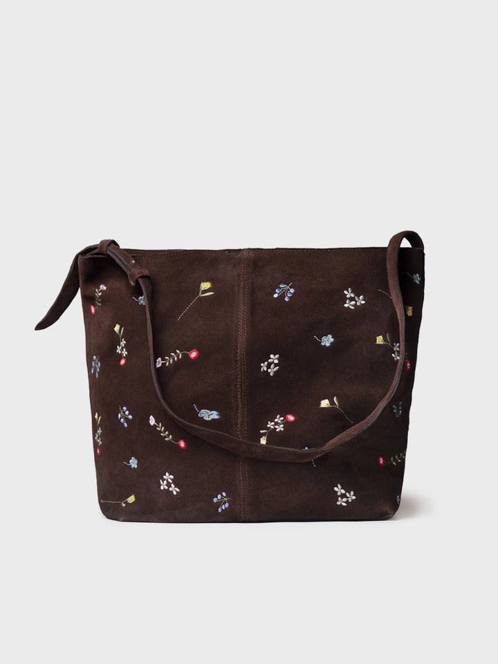 Complementos - Bolso en serraje con bordado floral colección Costa Brava | BASCARA - Toni Pons