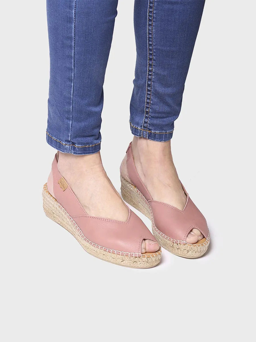 - Alpargata peep toe de mujer con cuña en piel | BERNIA-P - Toni Pons