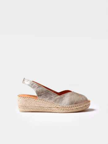 alpargatas mujer - Alpargata peep toe de mujer con cuña en piel | BERNIA-P - Toni Pons