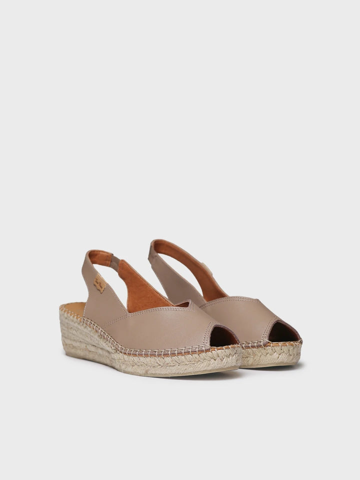 - Alpargata peep toe de mujer con cuña en piel | BERNIA-P - Toni Pons