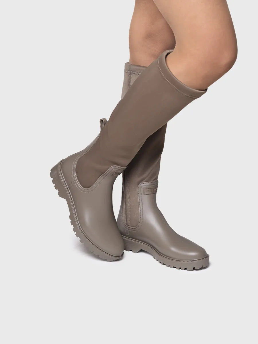 botas mujer - Bota alta de agua para mujer en goma y licra | CARDIFF - Toni Pons