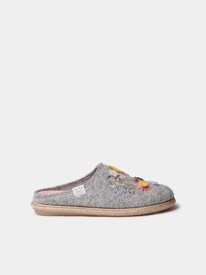 Zapatillas de casa mujer - Slippers para mujer en fieltro con flores | DELI-EF - Toni Pons
