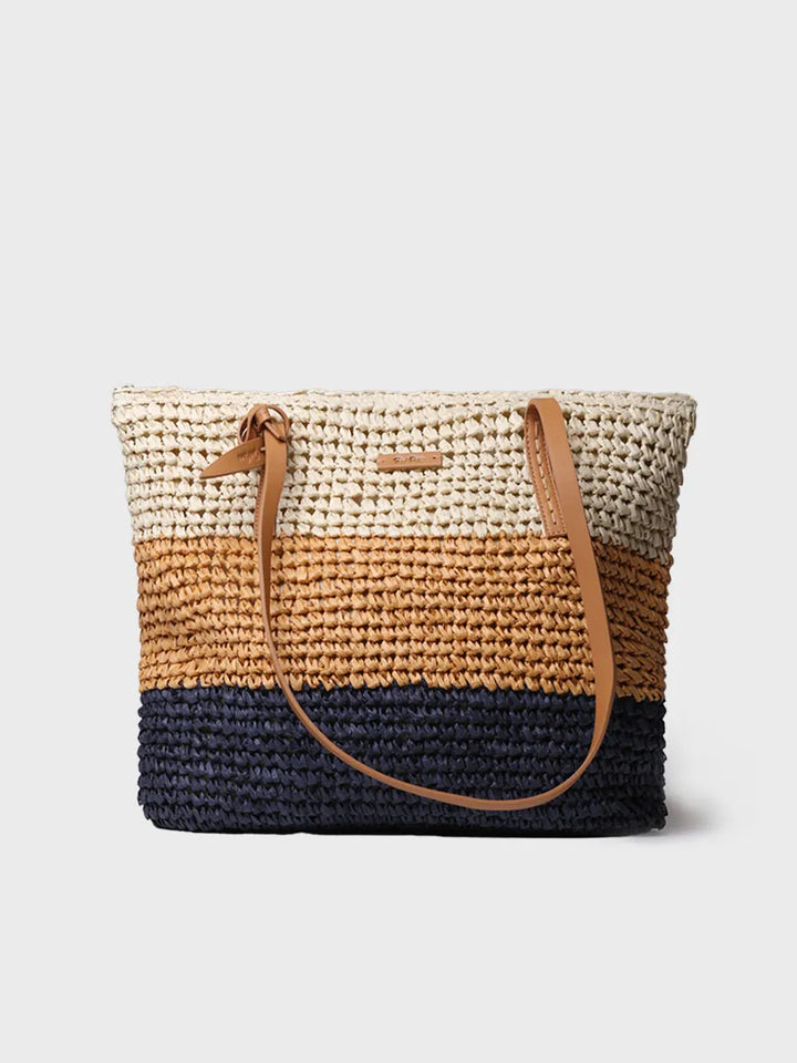 Complementos - Bolso shopper en rafia de papel con cremallera | DORA - Toni Pons