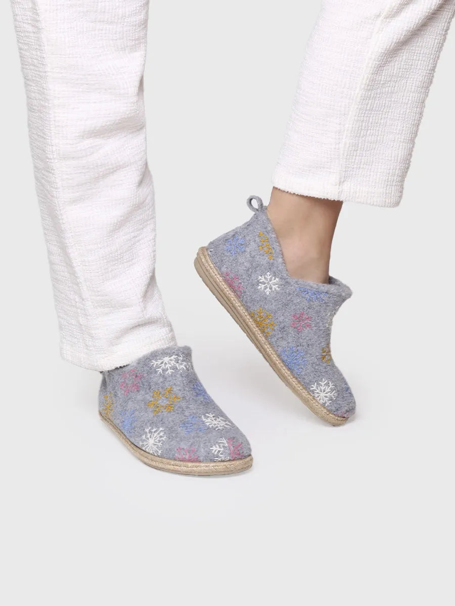 zapatillas de casa mujer - Slipper abotinada para mujer en fieltro | DUNA-CP - Toni Pons