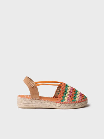 alpargatas mujer - Alpargata plana de mujer en crochet multicolor | EMILIA - Toni Pons