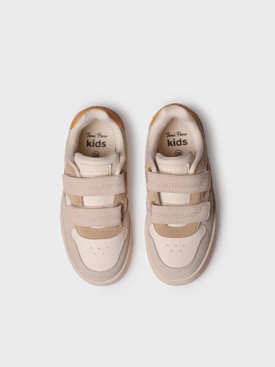 Zapatos infantiles - Zapatilla deportiva infantil en piel con velcro | ENZA - Toni Pons