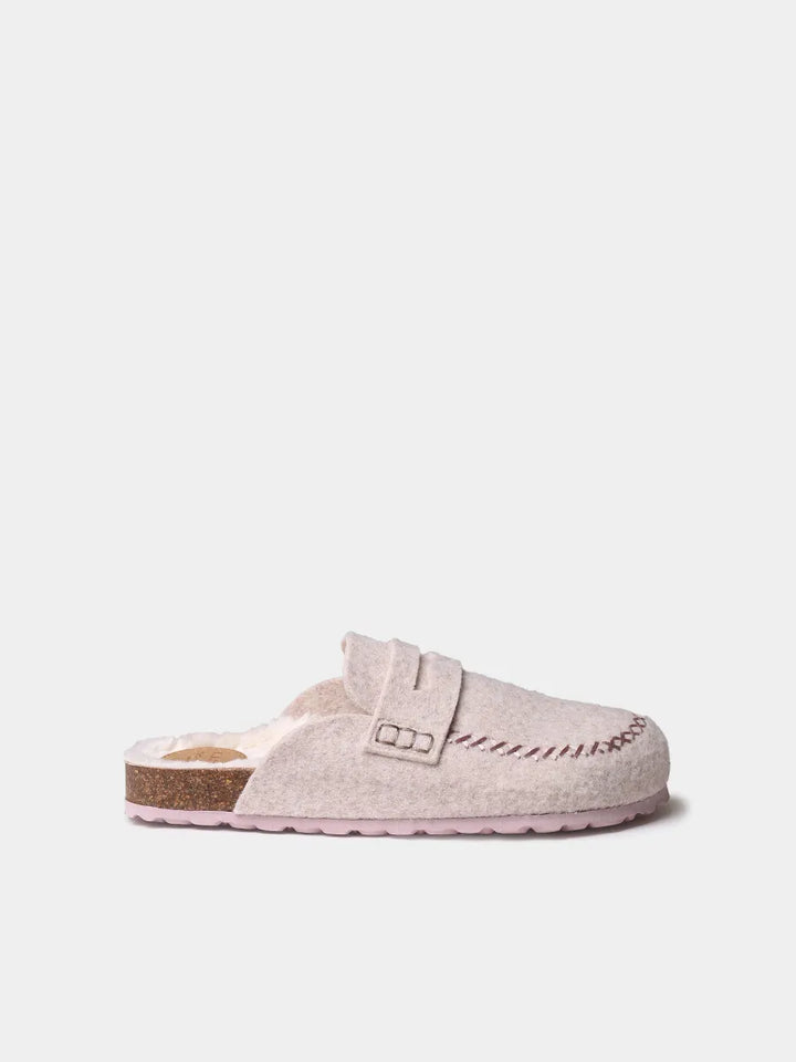 Zapatillas de casa mujer - Zueco de fieltro con suela de corcho para mujer | GANDESA - Toni Pons
