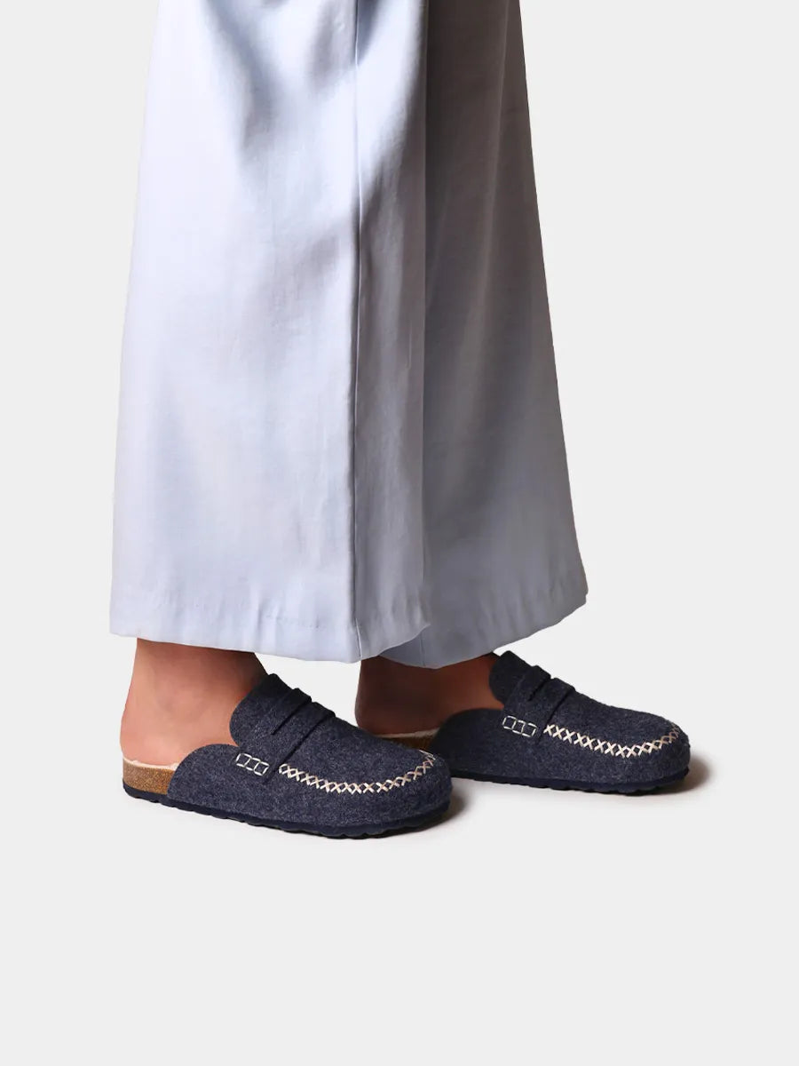 Zapatillas de casa mujer - Zueco de fieltro con suela de corcho para mujer | GANDESA - Toni Pons