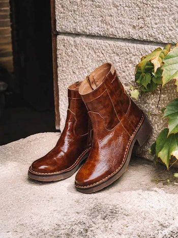 Botines mujer - Botines de mujer en piel charol con cremallera lateral | IRIS-CA - Toni Pons