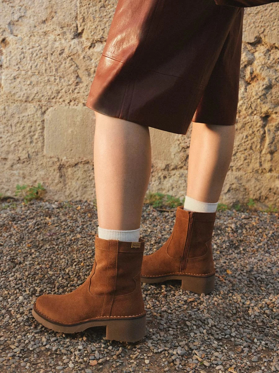 Stiefelette aus Veloursleder für Damen | IRIS-SY