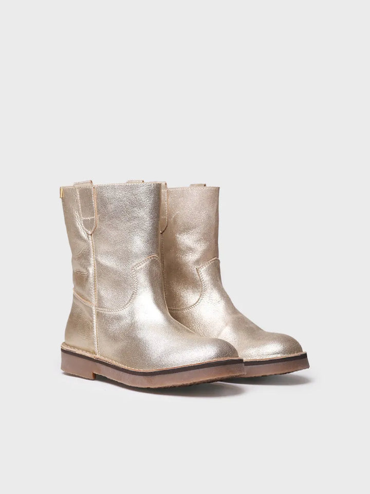 botines hombre - Botines de piel para mujer con acabado plateado | IRUN-PL - Toni Pons