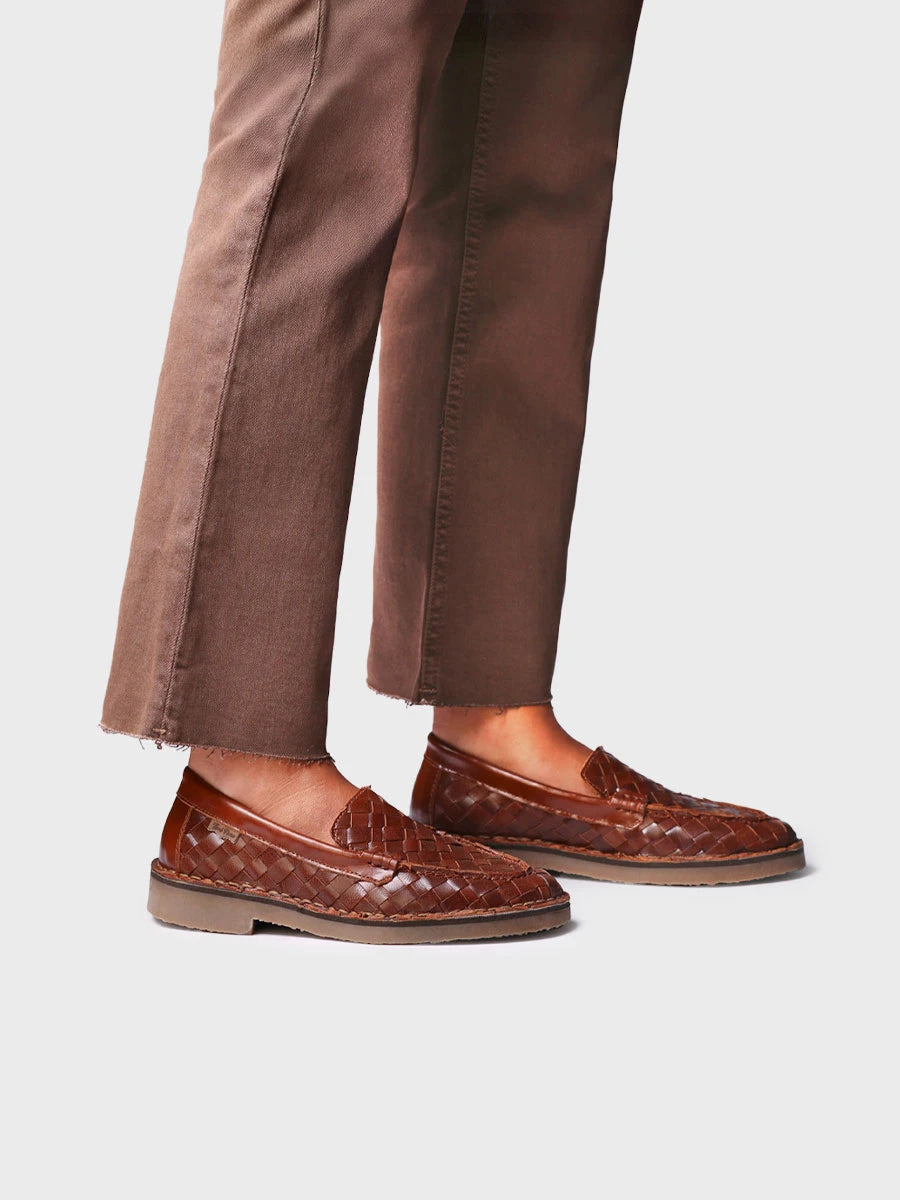 Zapatos mujer - Mocasín en piel trenzada para mujer | IVARS-BL - Toni Pons
