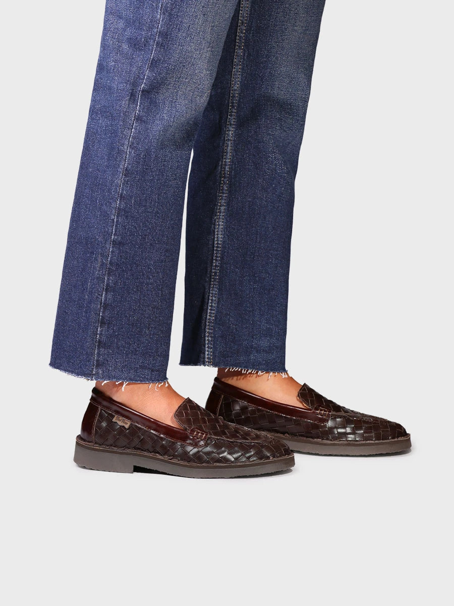 Zapatos mujer - Mocasín en piel trenzada para mujer | IVARS-BL - Toni Pons