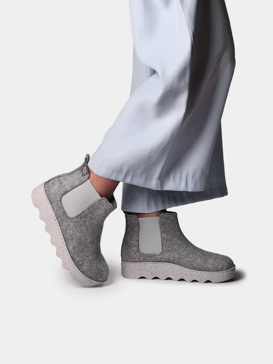 Zapatillas de casa mujer - Zapatilla abotinada de fieltro reciclado para mujer | JARA-FR - Toni Pons