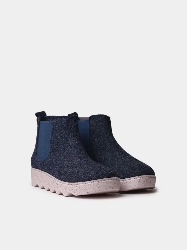 Zapatillas de casa mujer - Zapatilla abotinada de fieltro reciclado para mujer | JARA-FR - Toni Pons