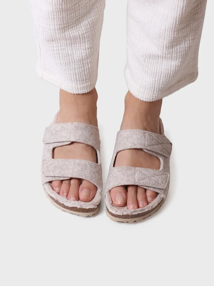 - Slipper abierta para mujer en fieltro y borrego | LIZY - Toni Pons