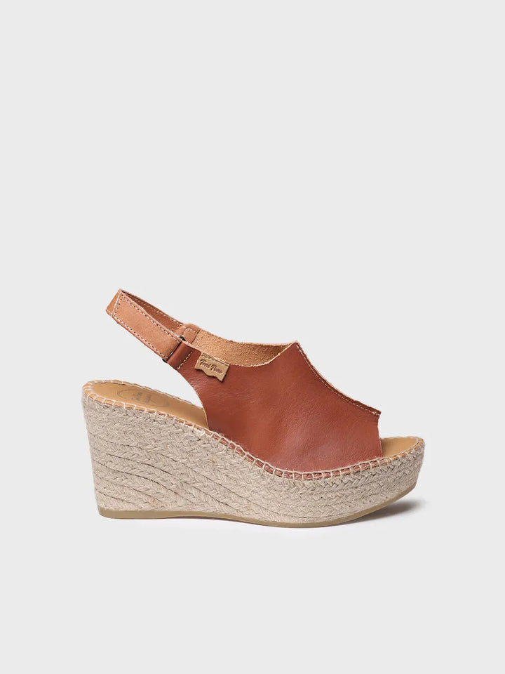 zapatillas mujer - Alpargata de mujer en piel con cuña y cierre de velcro | LUGANO-P - Toni Pons