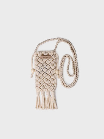 Complementos - Bolso para móvil en crochet con flecos y cierres laterales | MAGALI - Toni Pons
