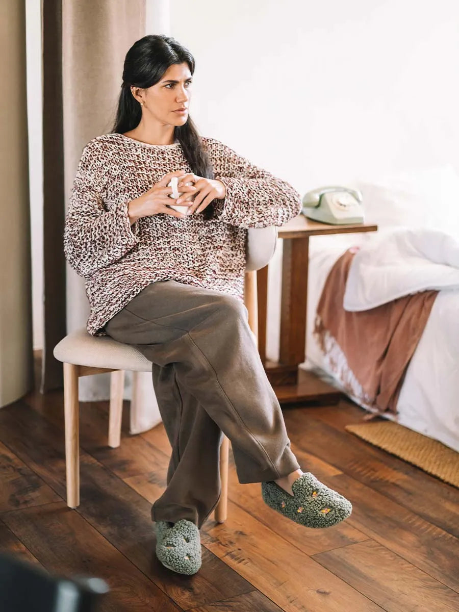Zapatillas de casa mujer - Zapatilla tipo babucha con motivos bordados para mujer | MAILY-BB - Toni Pons