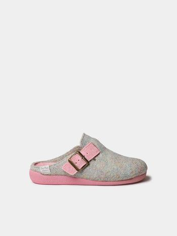 Zapatillas de casa mujer - Slipper de mujer tipo zueco con hebilla en fieltro reciclado | MIMA-FR - Toni Pons