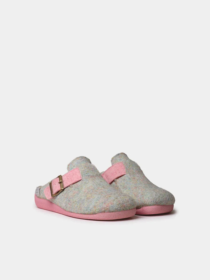 Zapatillas de casa mujer - Slipper de mujer tipo zueco con hebilla en fieltro reciclado | MIMA-FR - Toni Pons