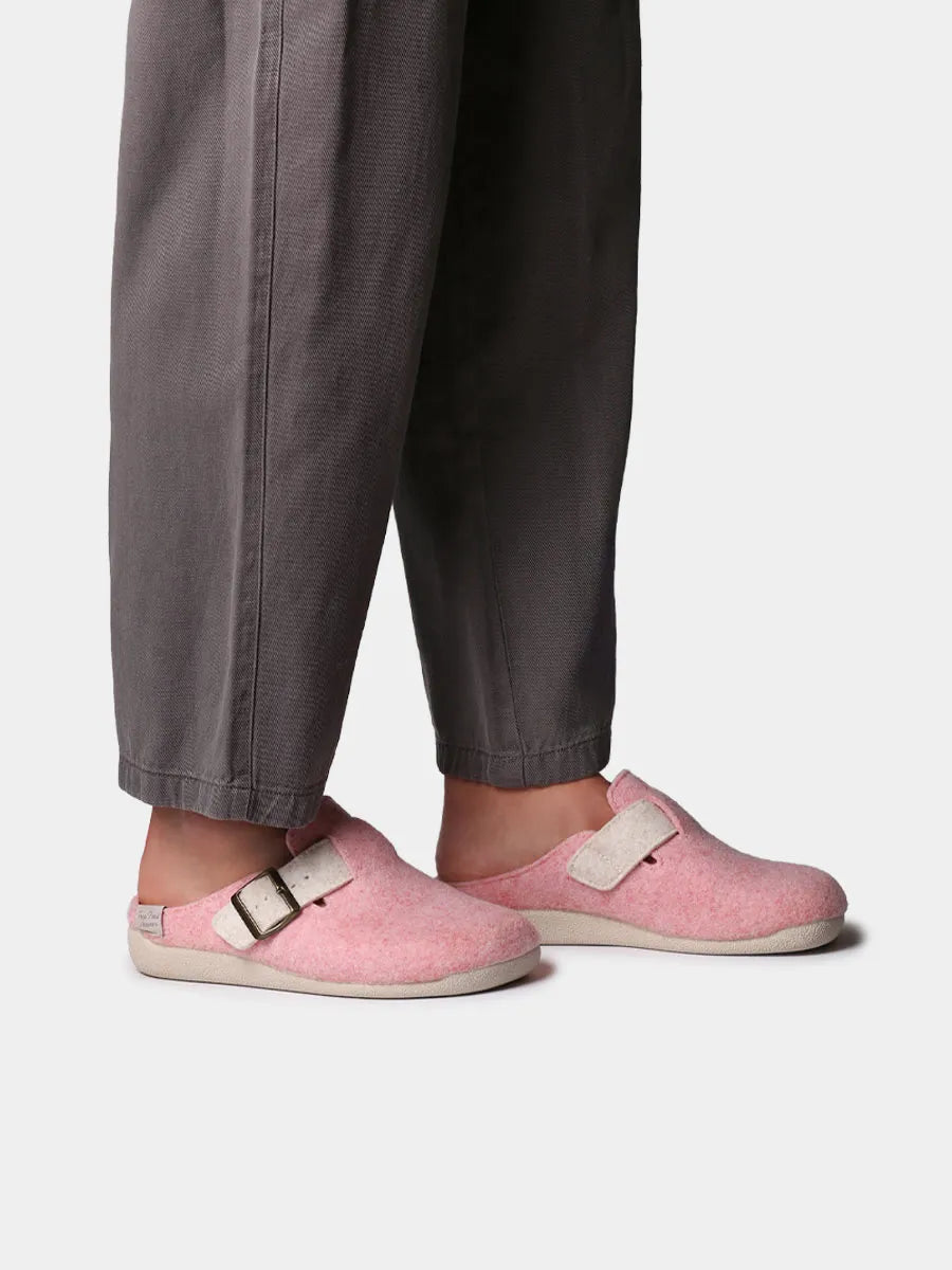 Zapatillas de casa mujer - Slipper de mujer tipo zueco con hebilla en fieltro reciclado | MIMA-FR - Toni Pons
