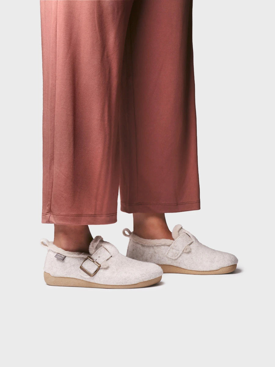 Zapatillas de casa mujer - Zapatilla de casa en fieltro con hebilla para mujer | MONI-FP - Toni Pons