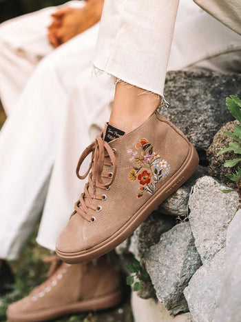 Botines mujer - Botín para mujer en serraje con bordado floral | ORDIS - Toni Pons