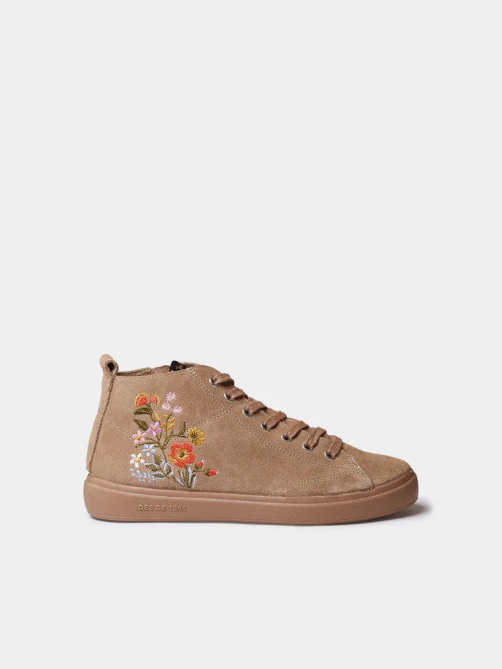 Botines mujer - Botín para mujer en serraje con bordado floral | ORDIS - Toni Pons