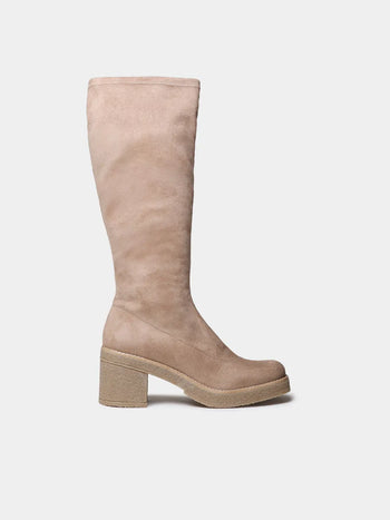 Botas mujer - Bota alta de mujer en tejido elástico tipo ante | PADOVA - Toni Pons
