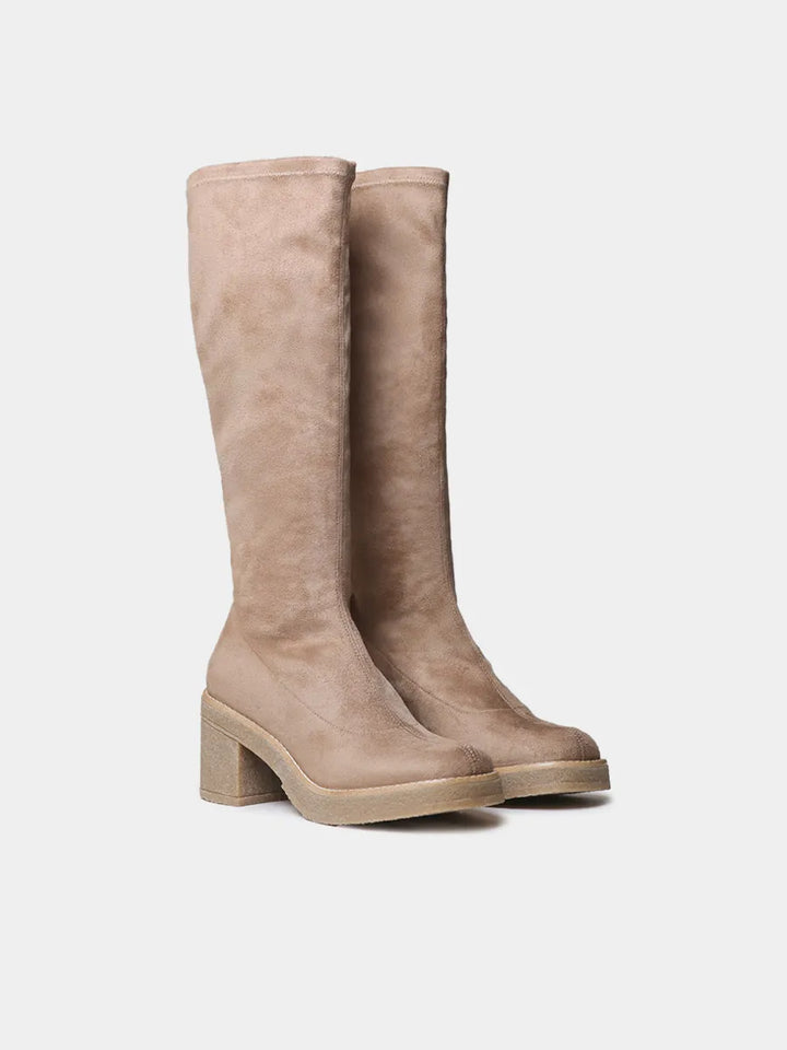 Botas mujer - Bota alta de mujer en tejido elástico tipo ante | PADOVA - Toni Pons