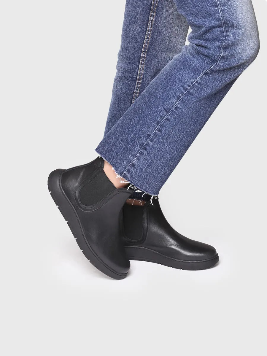 botines mujer - Botín de piel para mujer con elásticos laterales | PADUA - Toni Pons