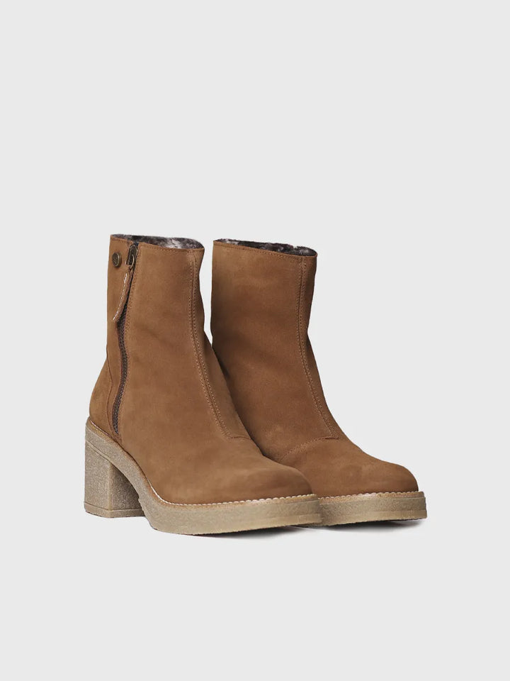 botines mujer - Botín de tacón ancho para mujer en serraje | PERU-SY - Toni Pons