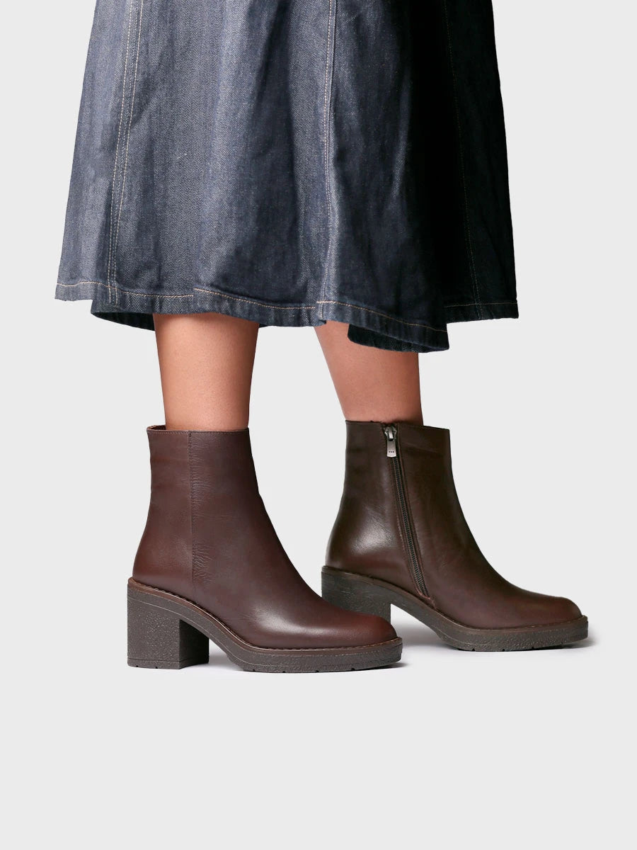 Botines mujer - Botín en piel con cremallera y tacón para mujer | PRADES-P - Toni Pons