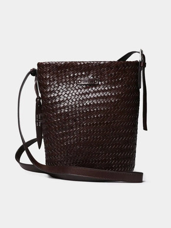 Complementos - Bolso bombonera en cuero trenzado con tira ajustable | SALLY - Toni Pons