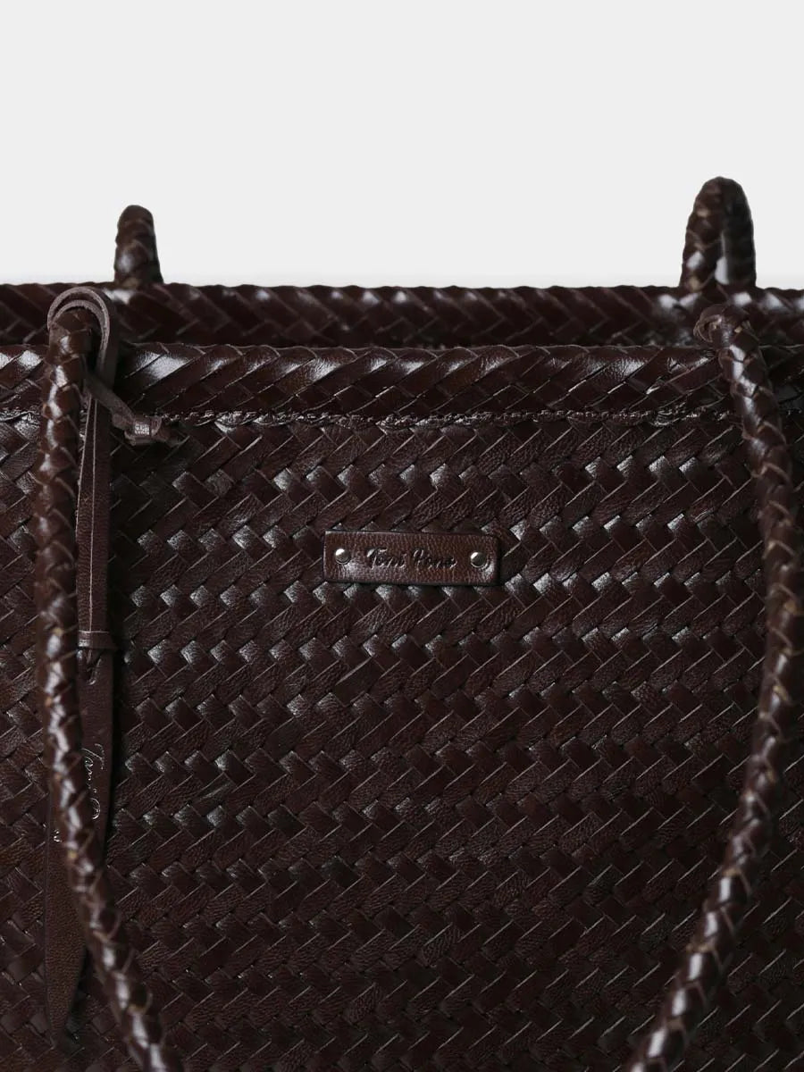 Complementos - Bolso shopper en cuero trenzado con bolsillo interior | SIMONA - Toni Pons