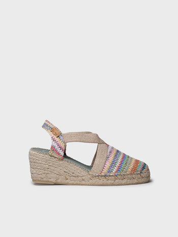 - Alpargata de cuña media en rafia multicolor | TERRA-MH - Toni Pons