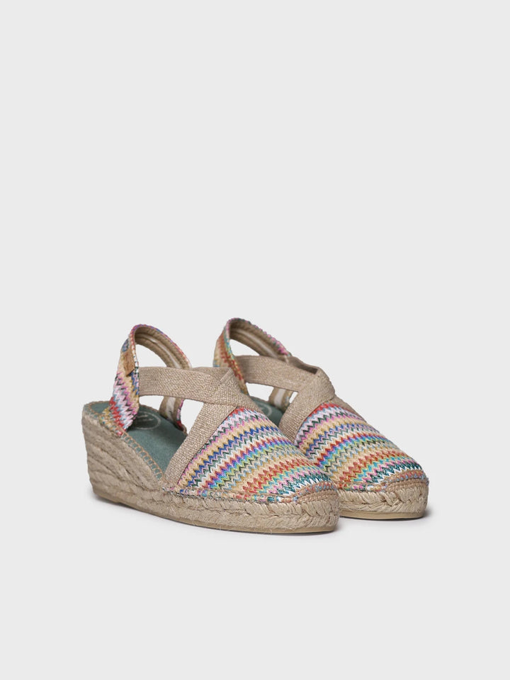 - Alpargata de cuña media en rafia multicolor | TERRA-MH - Toni Pons