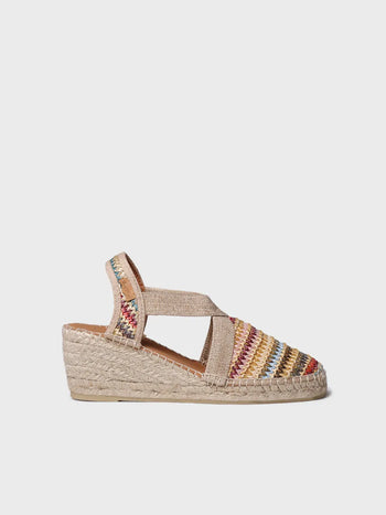 - Alpargata de cuña media en rafia multicolor | TERRA-NM - Toni Pons