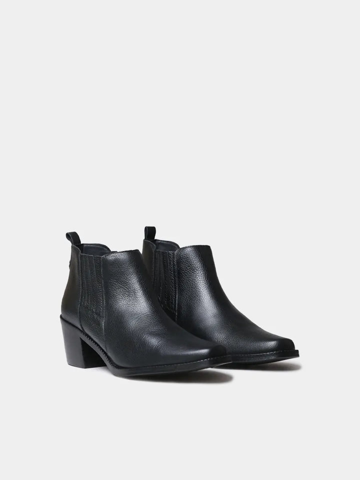 Botines mujer - Botín de mujer en piel con elásticos y tacón | UTIEL - Toni Pons