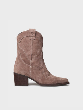Botines mujer - Botín cowboy en serraje para mujer | VILLENA - Toni Pons