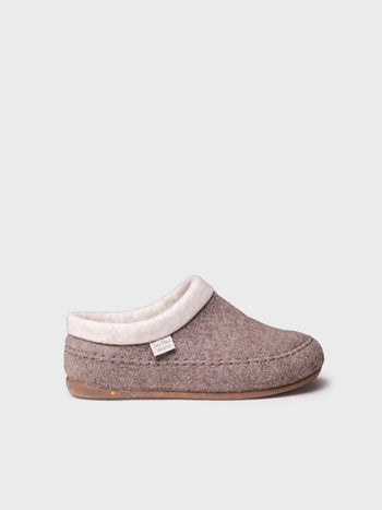 Slippers ouvertes au talon en feutre avec compensé pour femme | ALBONS