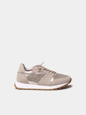 Zapatos con cordones mujer - Zapatillas deportivas de piel metalizada y serraje para mujer | ALICIA  - Toni Pons  