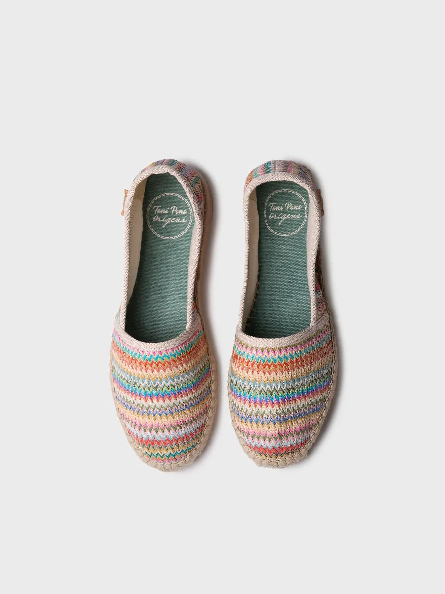  - Alpargatas planas de mujer en rafia multicolor | ALMA-MH  - Toni Pons  