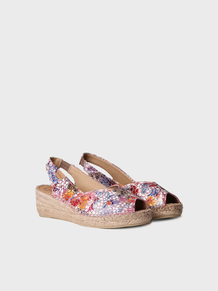 alpargatas mujer - Alpargata peep toe de mujer con cuña en piel | BERNIA-PM  - Toni Pons  