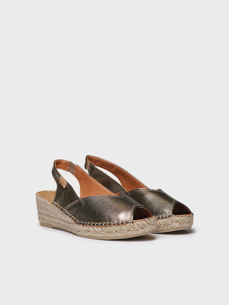  - Alpargata peep toe de mujer con cuña en piel | BERNIA-P  - Toni Pons  