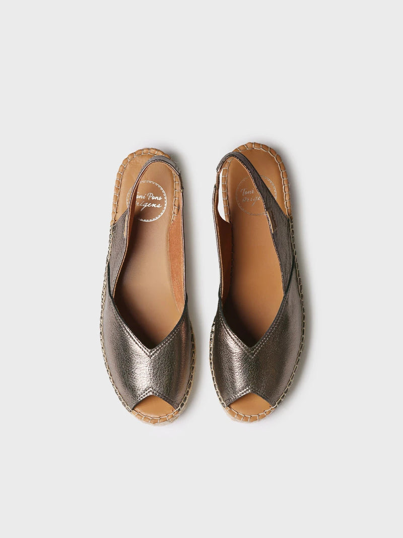 - Alpargata peep toe de mujer con cuña en piel | BERNIA-P  - Toni Pons  