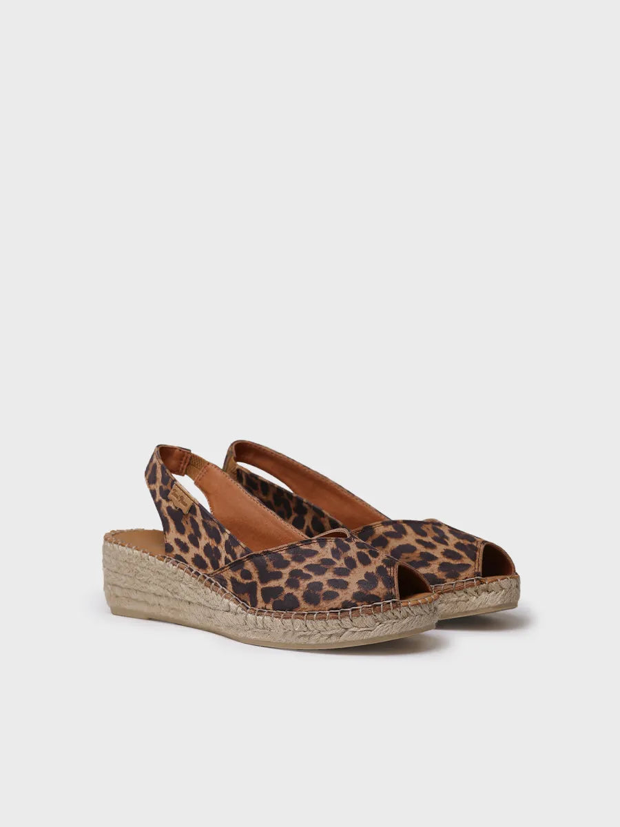 alpargatas mujer - Alpargata peep toe de mujer con cuña en piel | BERNIA-P  - Toni Pons  